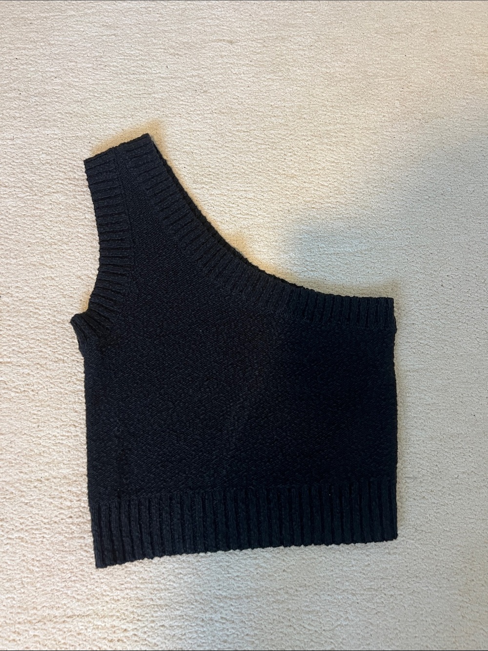 Madewell Black One-Shoulder Knit Tank
